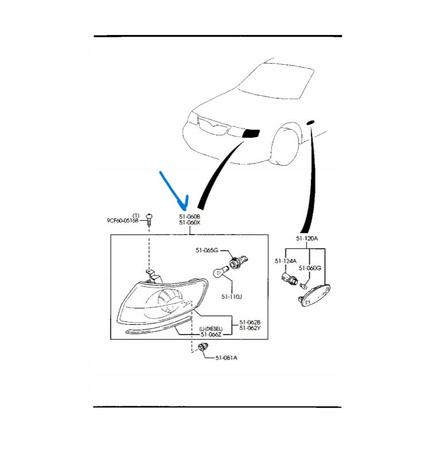 Lampa kierunkowskazu - Mazda 626 GF Mazda 626 GW_GG3E51060C