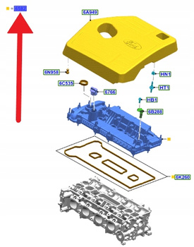 POKRYWA WAŁKA ROZRZĄDU 2.5L HYB CUSTOM KUGA 2020- 2722028 _ LX6E-6K271-CA
