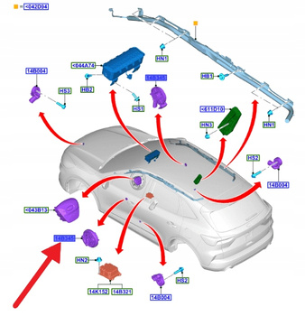 CZUJNIKI UDERZENIOWY L P BOCZNY FORD KUGA 2024- 2616310 _ PR3T-14C676-BA