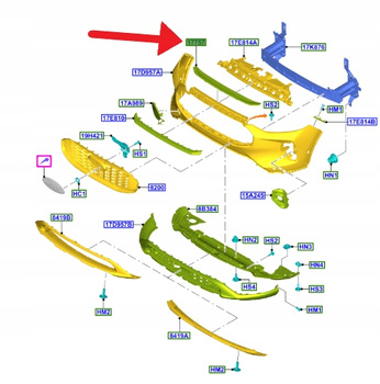 LISTWA GÓRNA ZDERZAKA PRZÓD FORD KUGA 2024- 2732212 _ PV4B-17F003-AB