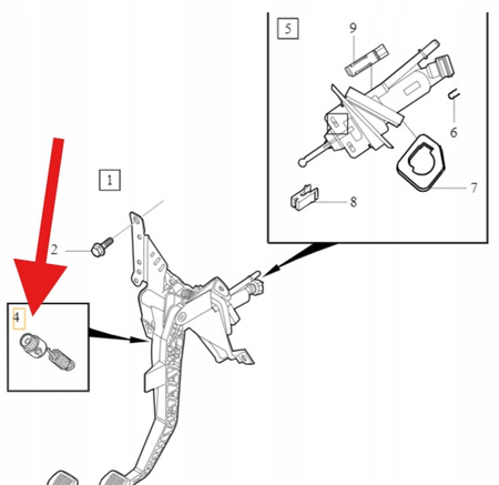 SPRĘŻYNA PEDAŁU SPRZĘGŁA M66 M76 VOLVO V40 2013- OE 31489496