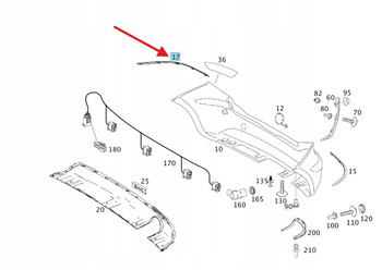 LISTWA CHROMOWANA ZDERZAKA PRAWY TYŁ MERCEDES A klasa W169 OE A1698851021
