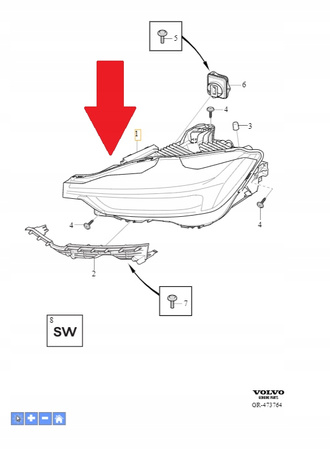 Lewy reflektor Volvo XC60 (18-) OE 31655230