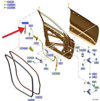 OSŁONA KRAWĘDZI DRZWI LEWY PRZÓD KUGA 2020- 2452650 _ LV4B-S265B13-AA