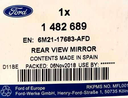 LUSTERKO ZEWNĘTRZNE LEWE FORD S-MAX Mk1 2006-2007