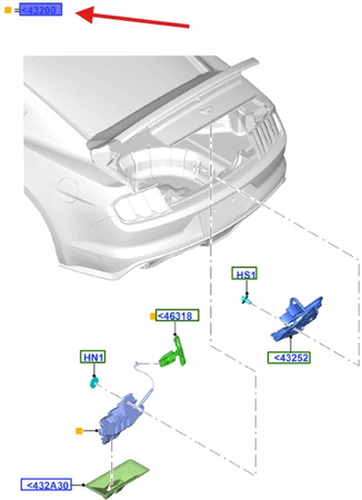 ZAMEK KLAPY BAGAŻNIKA FORD MUSTANG 2015- 2023- 2010530 _ FR3B-6343282-BB