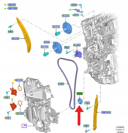 KOŁO ZĘBATE WAŁU KORBOWEGO 1.5L ECOBOOST KUGA 2024- 2633747 _ PV4E-6306-AA