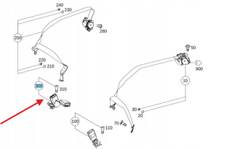KLAMRA PASA BEZP TYŁ ŚRODKOWA PRAWA MERCEDES W205 W253 A2058600669