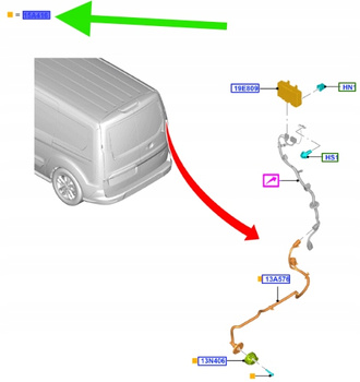 WIĄZKA HAKA FORD TRANSIT CONNECT 2013- DT1J-15A416-EA 1930422