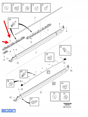 MOCOWANIE LISTWY PROGOWEJ PRAWY PRZÓD VOLVO XC90 2016- OEM/OE 32216524