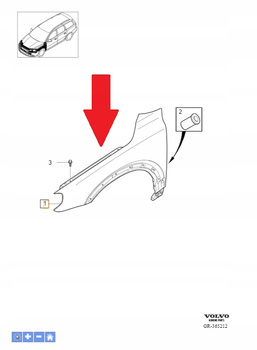 Lewy błotnik XC70 (08-16) Volvo OE 31294002