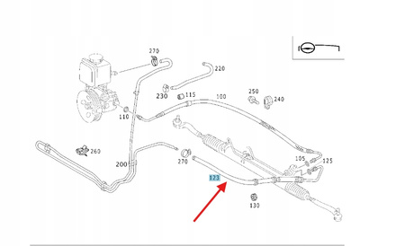 PRZEWÓD NISKIEGO CIŚNIENIA WSPOMAG UKŁ KIER MERCEDES ML W163 A1634605224