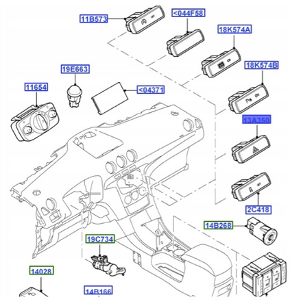 LAMPKA KONTROLNA AIR BAG S-MAX MONDEO GALAXY 2010- 1706147 _ BS7T-13A350-BA
