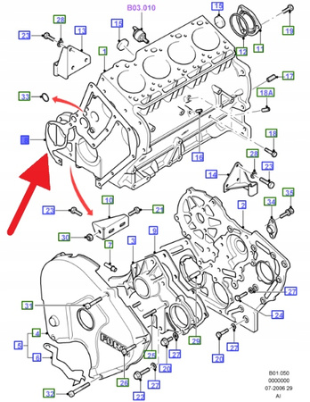 USZCZELKA CZOŁOWA SILNIKA TRANSIT 1988-1991 OE 6173216 _ 894F-6K012-AA