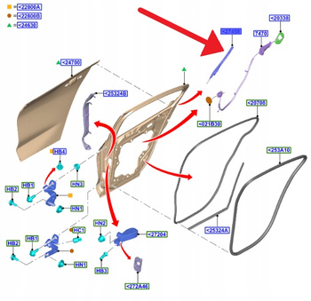 OSŁONA KRAWĘDZI DRZWI LEWY TYŁ FORD FOCUS 2018- 2430351 _ JX7B-A265B17-AB