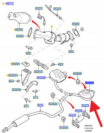 RURA TŁUMIK DŹWIĘKÓW 2.0 EB FORD S-MAX 2010- 1804837 _ 9G91-5K214-RD