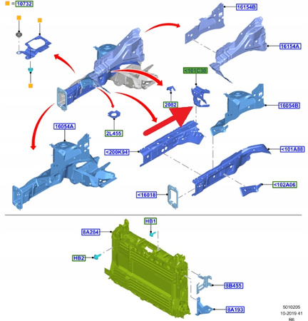 WZMOCNIENIE BELKI PRZEDNIEJ FORD ECOSPORT 2017- OE 2180389 _ GN15-100A44-AA