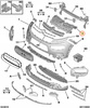 MOCOWANIE ZDERZAKA PRZÓD WZMOCNIENIE CITROEN C4 CACTUS OE 1632645980