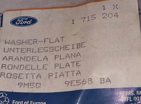PODKŁADKA WTRYSKIWACZA FORD RÓŻNE MODELE 1715204 _ 9M5Q-9E568-BA