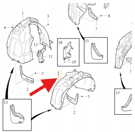 NADKOLE LEWY PRZÓD VOLVO XC40 EX40 2018- OE 32241406