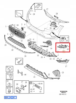 WSPORNIK HALOGENU LEWY VOLVO XC60 2018- R-Design OE 32227710