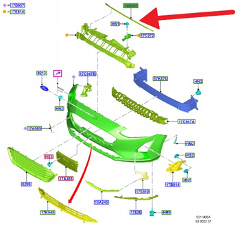 USZCZELKA ZDERZAKA PRZÓD FORD FOCUS 2018- 2022 2248984 _ JX7B-A16B990-AC