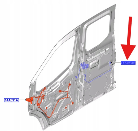 WIĄZKA ELEKTRYCZNA DRZWI LEWY FORD TRANSIT 2016- 2161057 _ GK3T-14A631-CBC