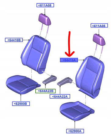 POSZYCIE OPARCIA FOTELA PRZÓD LH FORD CONNECT 13-_1841211_DT11-K64417-YC1EVU