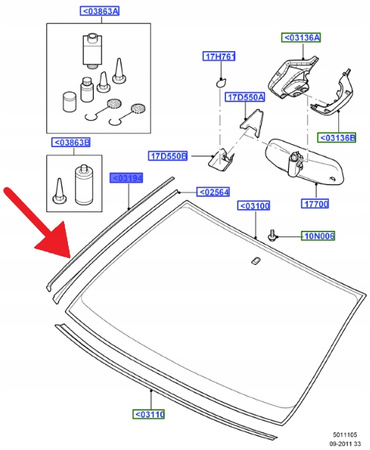 LISTWA SZYBY LEWY PRZÓD FORD MONDEO 2007- OE 1506265 _ 7S71-A03195-AD