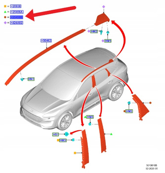 LISTWA PIONOWA DRZWI PRAWY TYŁ KUGA 2020- 2535996 _ LV4B-S254A42-AC59B8
