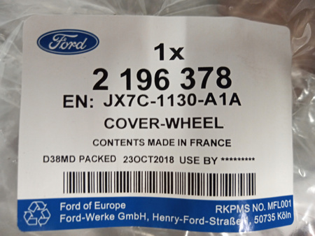 KOŁPAK 16'' FORD FOCUS FIESTA PUMA 2018- 2196378 _ JX7C-1130-A1A