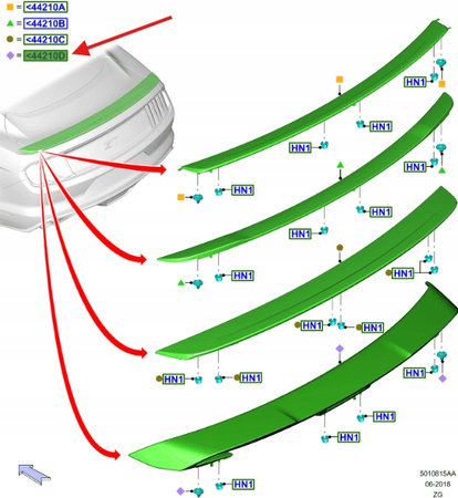SPOILER TYLNY FORD MUSTANG 2017- COUPE OE 2202465 _ JR3B-6341602-CDPRAA