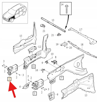 STREFA ZGNIOTU BELKA LEWY PRZÓD VOLVO XC60 2018- OE 32377073