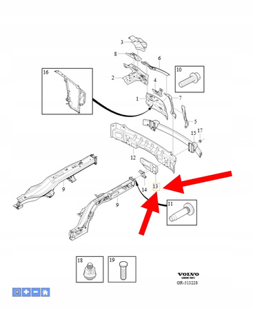 OKULAR PODŁUŻNICY LEWY TYŁ VOLVO XC90 2016- OEM/OE 31424995