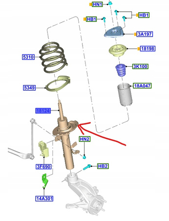 AMORTYZATOR LEWY PRZÓD FORD KUGA Mk2 2014-2017_1872417_CV61-18K001-DAB