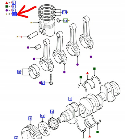 TŁOK WAŁU KORBOWEGO FORD GALAXY Mk2 2002-2004 _1382809_1M21-6102-DB