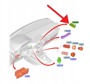 PANEL PRZEŁĄCZNIK AWARYJNYCH FORD KUGA 2020- 2228951 _ JX7T-13A350-AB