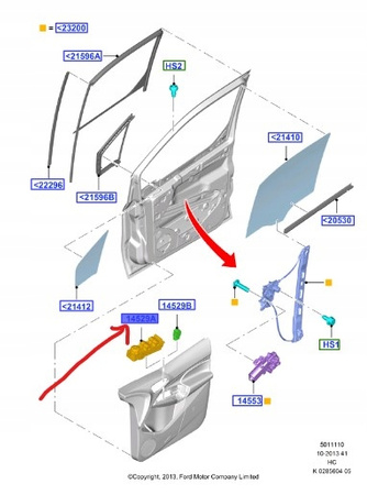 PRZEŁĄCZNIK OTWIERANIA SZYB FORD TOURNEO CONNECT _5105947_BM5T-14A132-AB