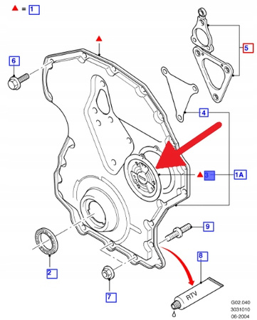 ZAŚLEPKA OBUDOWY ROZRZĄDU 2.0 2.2 2.4 3.2 TDCI FORD 1253779 _ 3S7Q-6095-AA