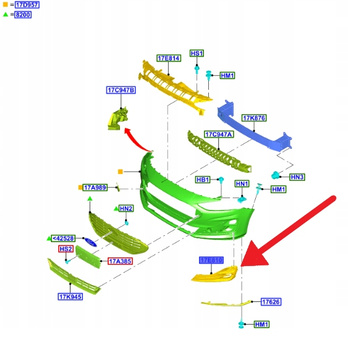 KRATKA HALOGENU PRAWY PRZÓD FORD FOCUS 2022- OE 2540600 _ NX7B-15A298-AA