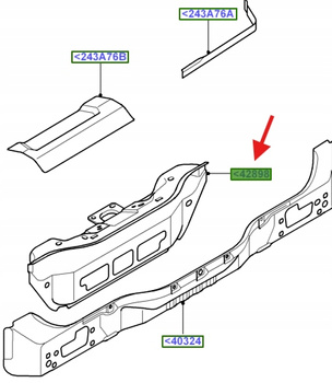 POSZYCIE TYŁU- TYLNA PÓŁKA BAGAŻÓW FORD S-MAX MK1 1464773 _ P6M21-R43280-AA
