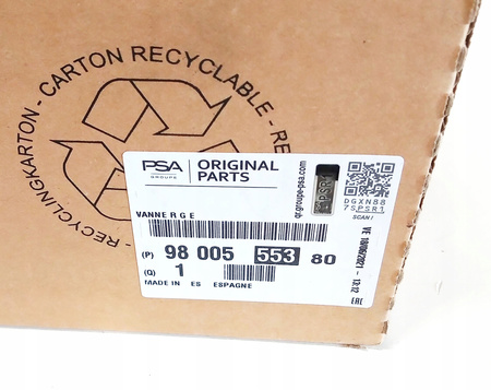 Zawór EGR Citroen OE Jumper III 2,2D 9800555380
