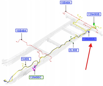 WIĄZKA SPRZĘŻENIE PRZYCZEPY TRANSIT 2006-14 1452030 _ 6C1T-13N490-HD