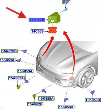 WSPORNIK LEWY PRZEDNI MARTWEGO POLA MUSTANG MACH-E 2520070 _ LJ8T-14H033-AC