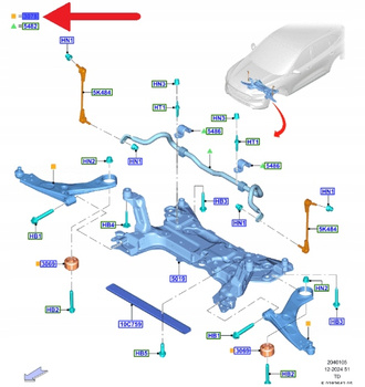 WAHACZ PRAWY PRZÓD FORD KUGA ESCAPE 2020- 2451505 _ LX61-3A423-CNA