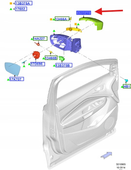 OBUDOWA LUSTERKA LEWA FORD OE KUGA 2012-2020 1894789 _ CM51-17D743-CA5FM6