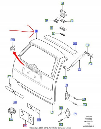 KLAPA TYLNA FORD MONDEO Mk3 Kombi 2002-2007