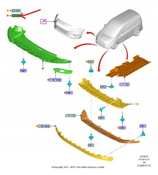 OSŁONA PRZECIW KAMIENIOM PRZÓD FORD COURIER 2018- 2530223 _ JT76-17859-AF