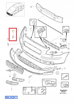 Prawa zaślepka spryskiwacza Volvo OE 39991799