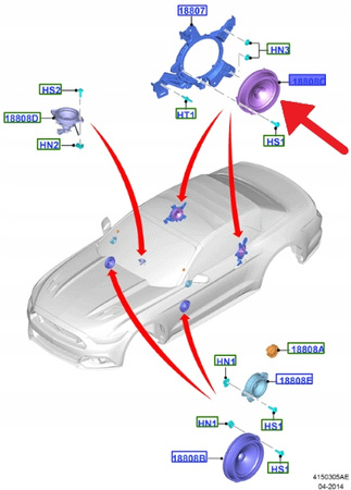 GŁOŚNIK DRZWI PRZÓD L P FORD MONDEO Mk5 2014- OE 5294320 _ DS7T-18808-AB